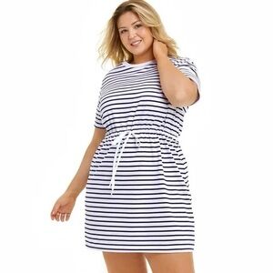 NWOT Draper James Stripe Tie Waist T-shirt Dress Sz M